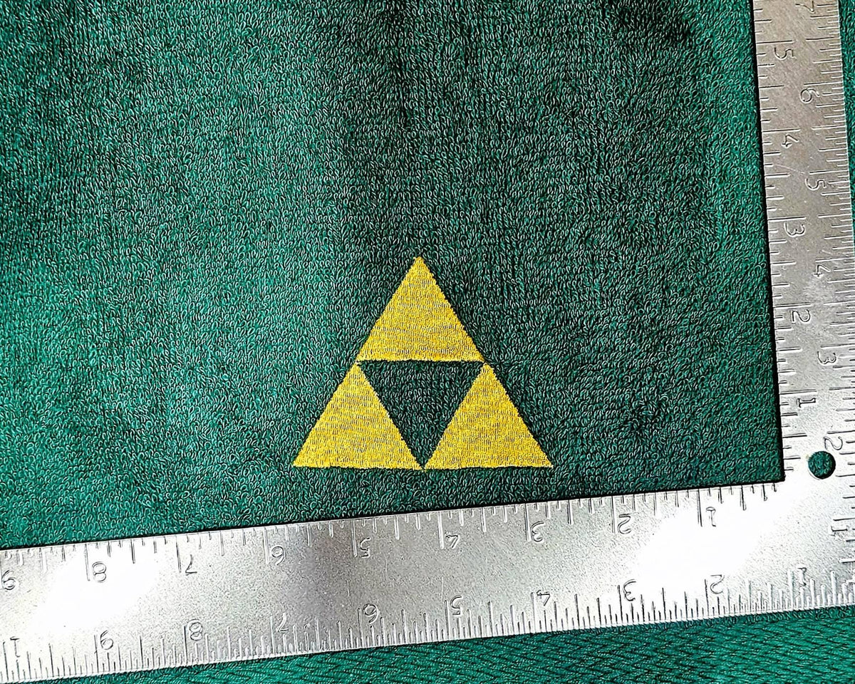 Handcrafted Zelda Tri-Force Terrycloth Hand Towel: Geeky Kitchen Decor