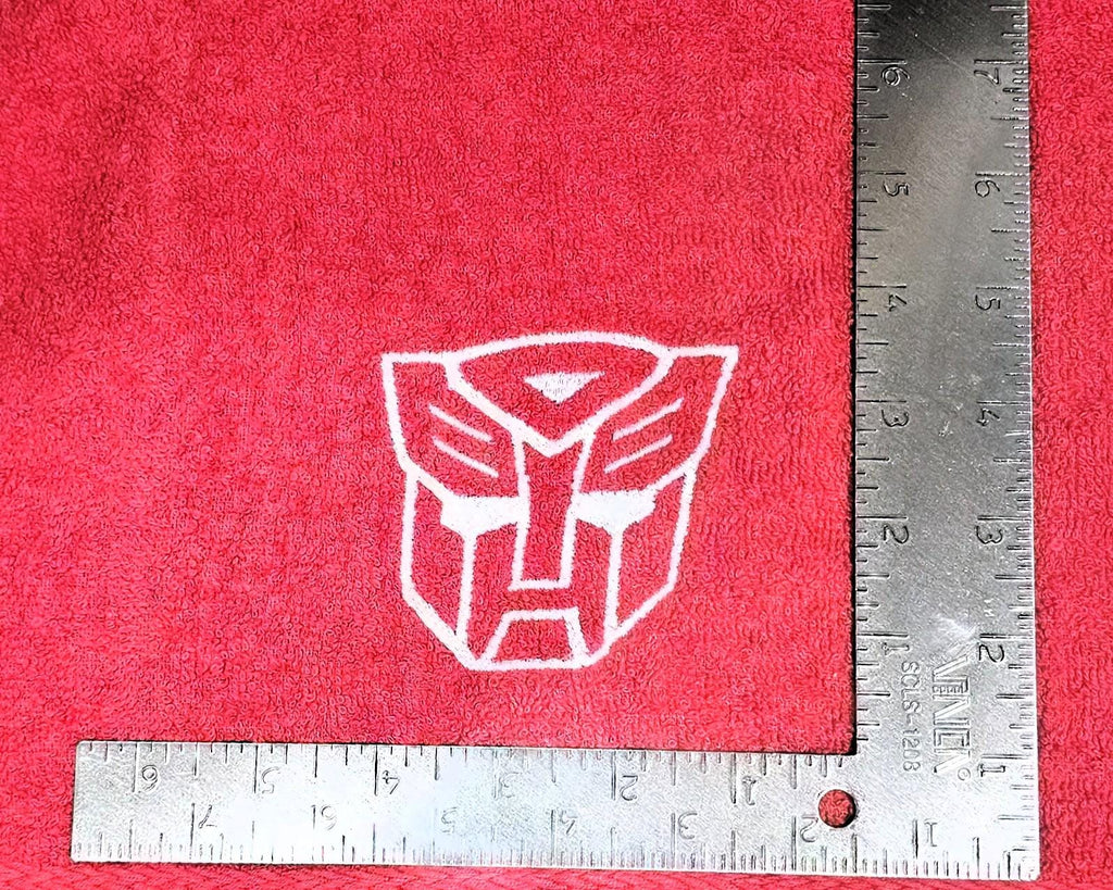 Handcrafted Transformers Autobot Terrycloth Hand Towel: Geeky Kitchen Decor