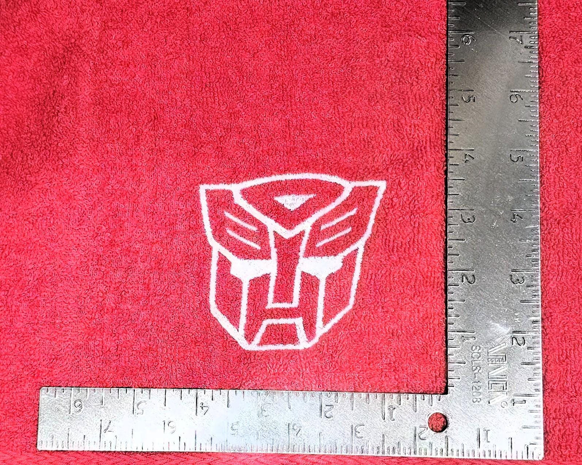 Handcrafted Transformers Autobot Terrycloth Hand Towel: Geeky Kitchen Decor