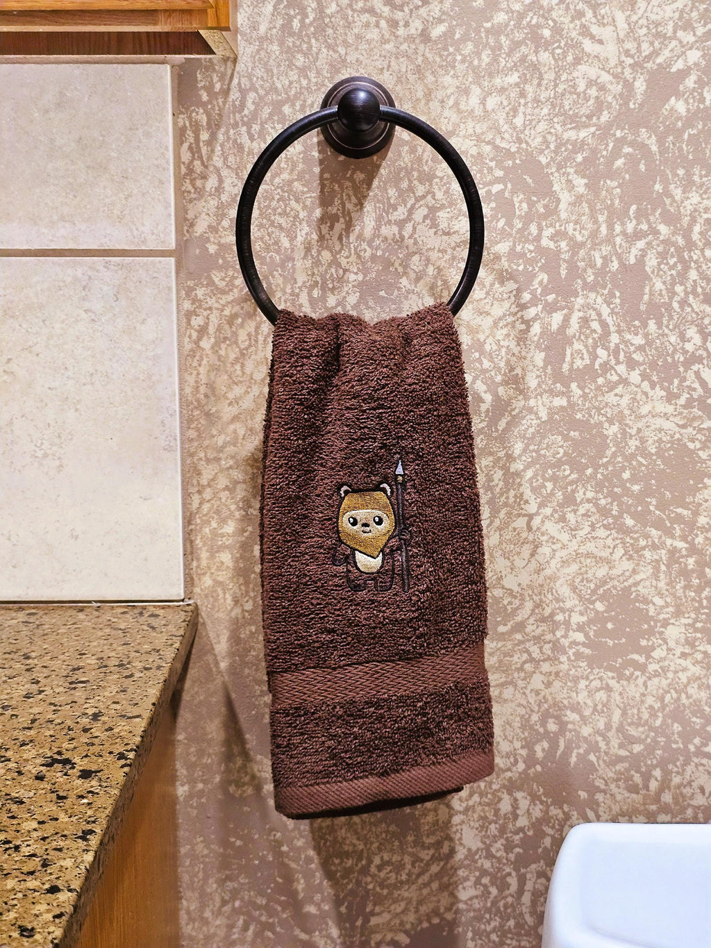 Handcrafted Star Wars Ewok Terrycloth Hand Towel: Geeky Kitchen Decor