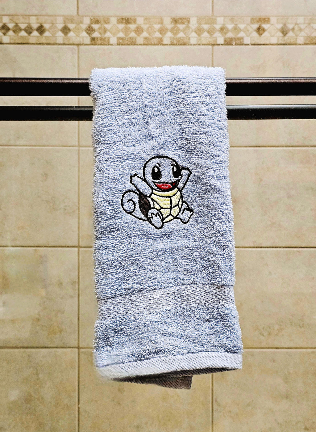 Handcrafted Pokemon Squirtle (Full body) Terrycloth Hand Towel: Geeky Kitchen Decor
