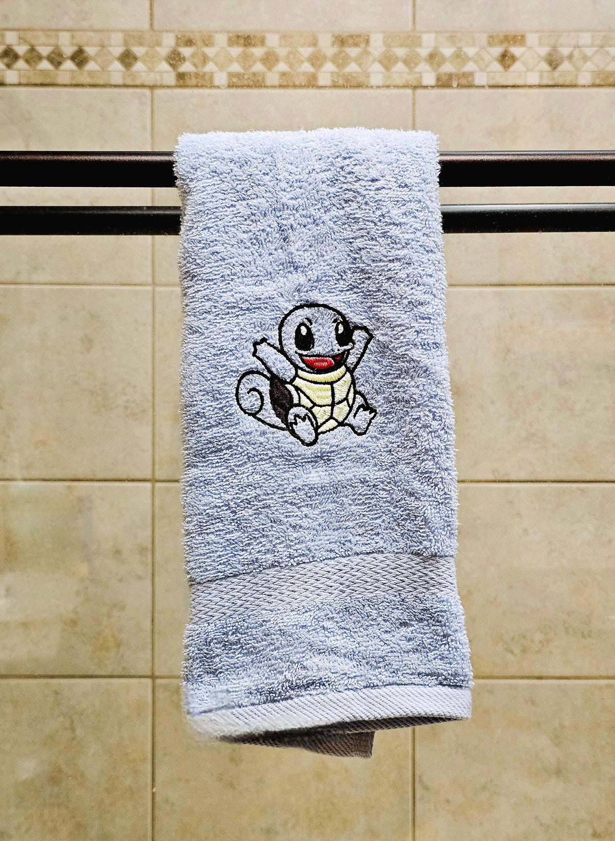 Handcrafted Pokemon Squirtle (Full body) Terrycloth Hand Towel: Geeky Kitchen Decor
