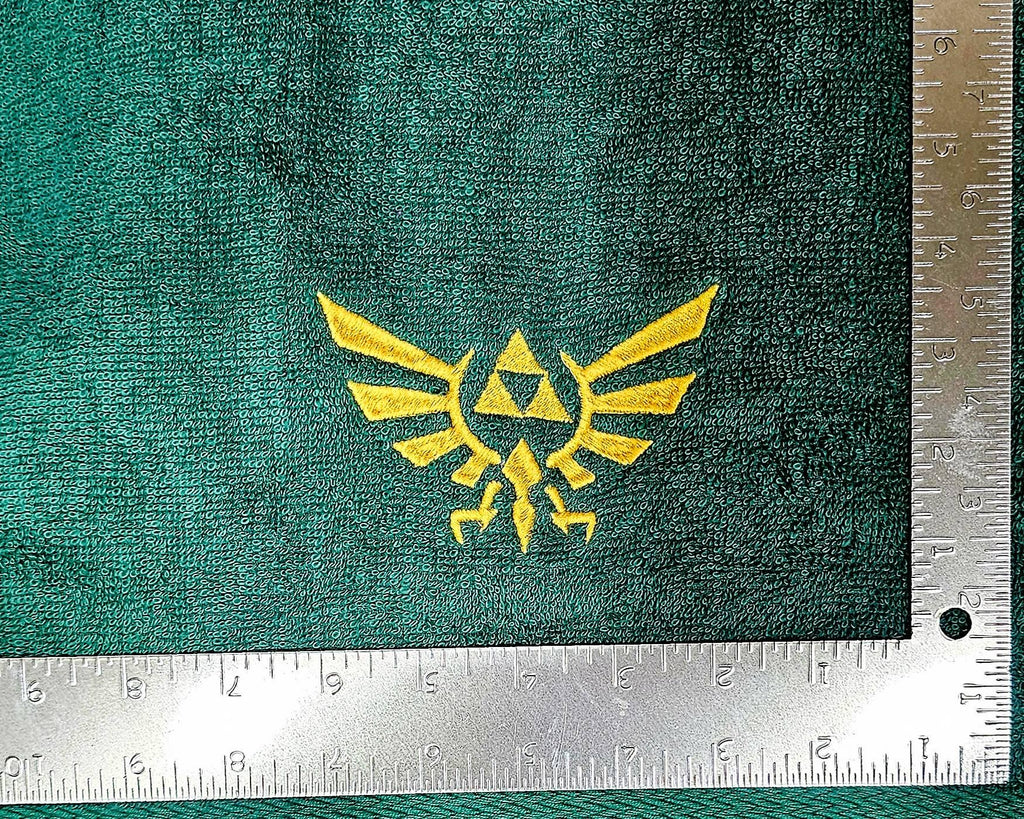 Handcrafted Zelda Wingcrest Terrycloth Hand Towel: Geeky Kitchen Decor
