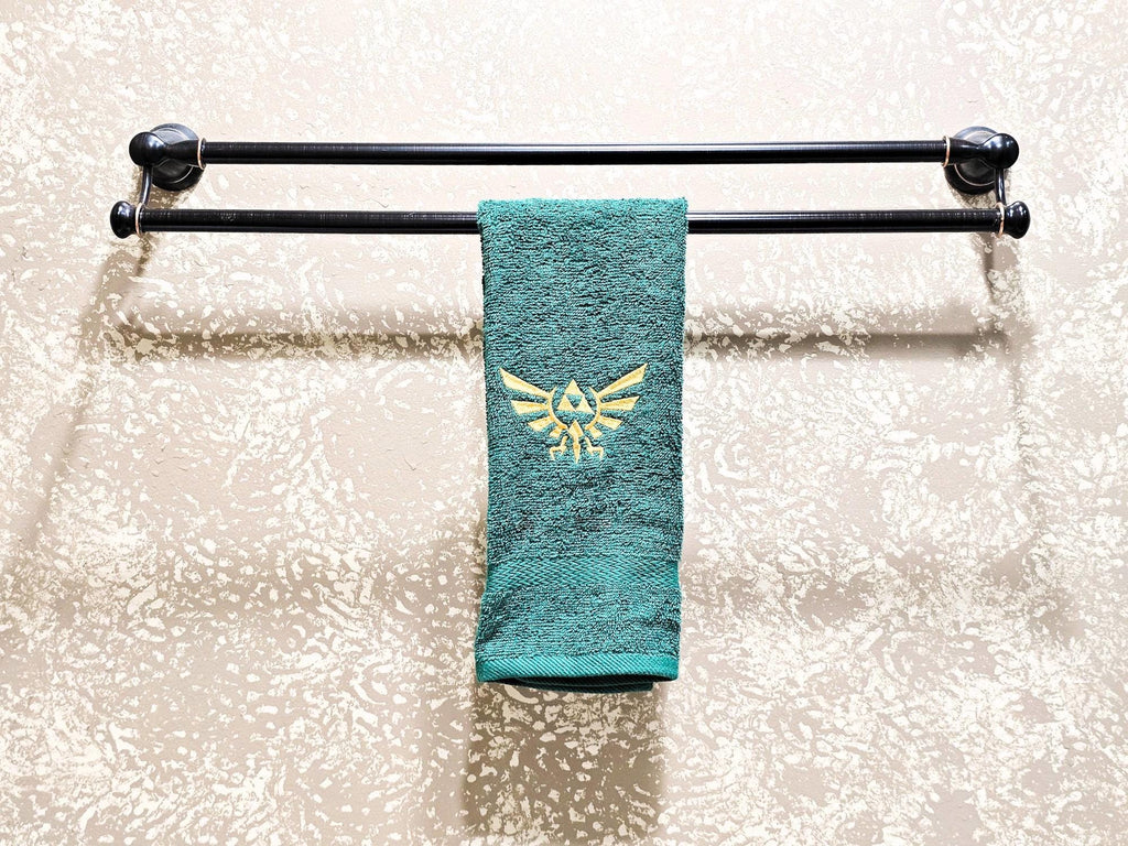 Handcrafted Zelda Wingcrest Terrycloth Hand Towel: Geeky Kitchen Decor