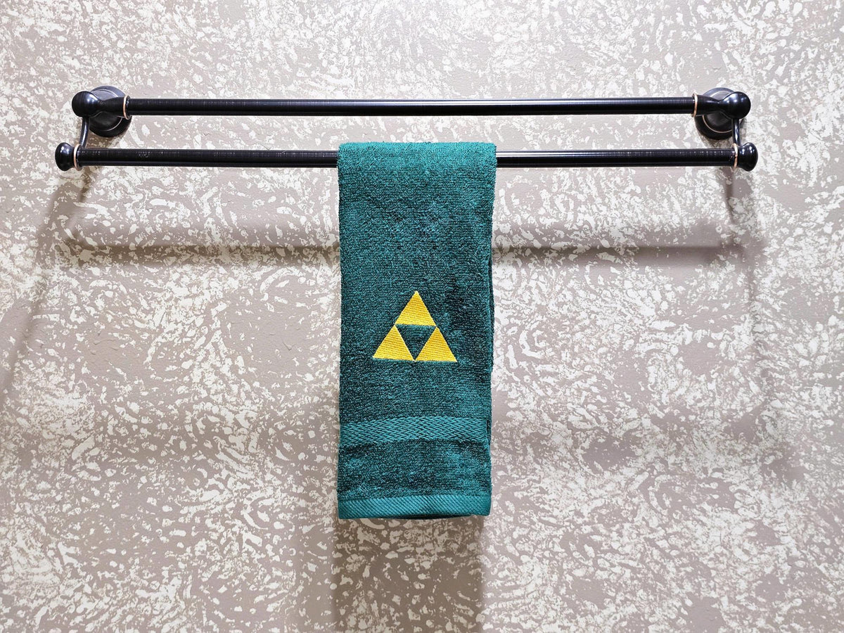 Handcrafted Zelda Tri-Force Terrycloth Hand Towel: Geeky Kitchen Decor