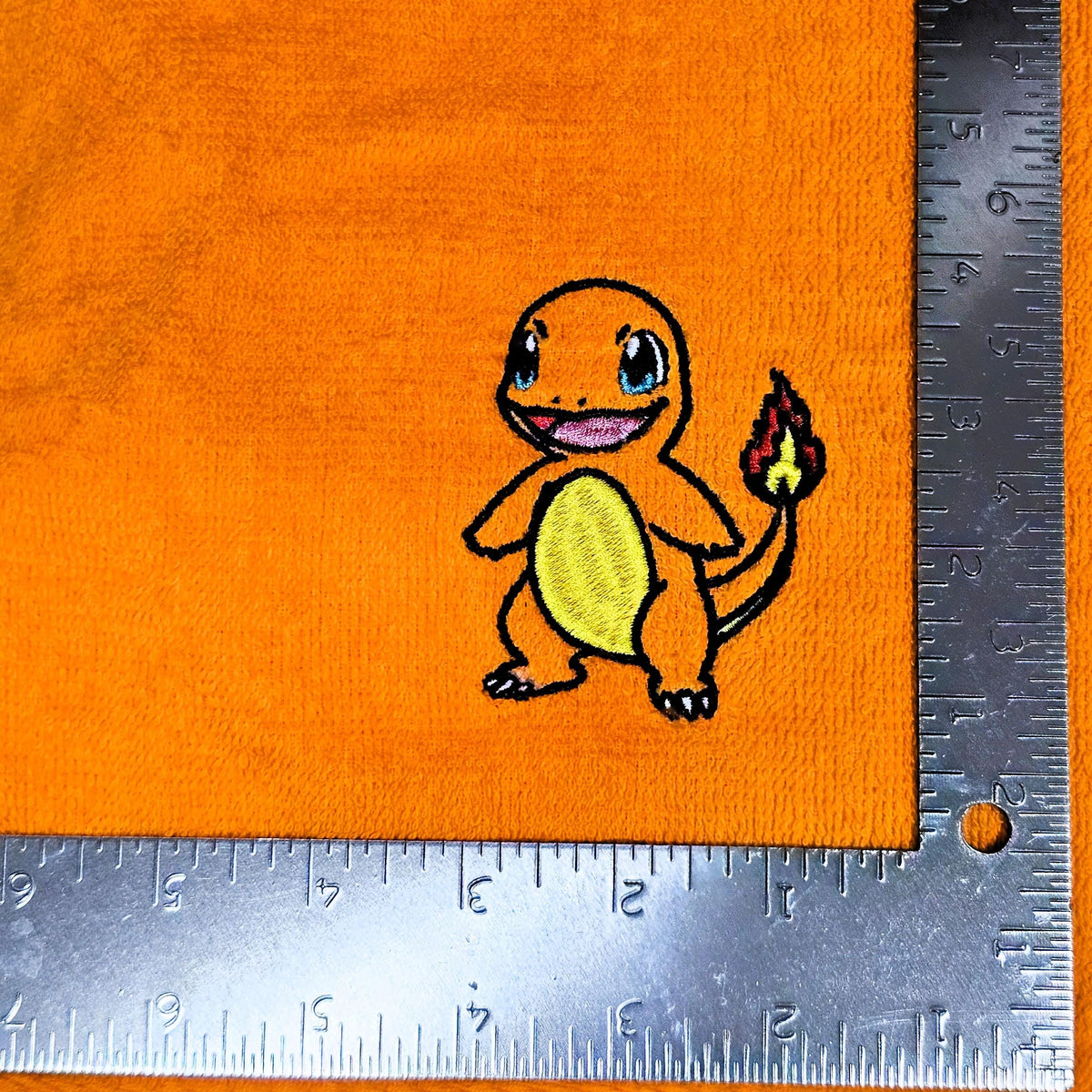 Handcrafted Pokemon Charmander (Full body) Terrycloth Hand Towel: Geeky Kitchen Decor
