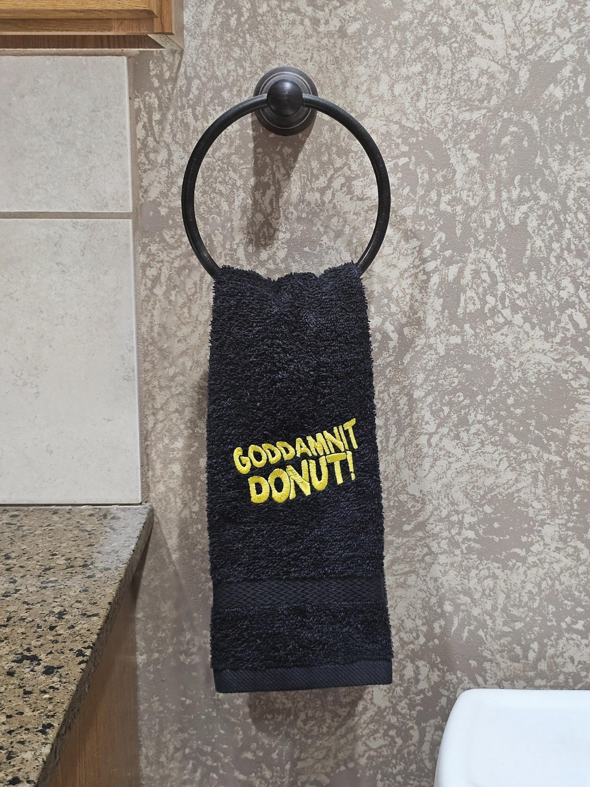 Handcrafted Dungeon Crawler Carl GODDAMN IT DONUT Terrycloth Hand Towel: Geeky Kitchen Decor