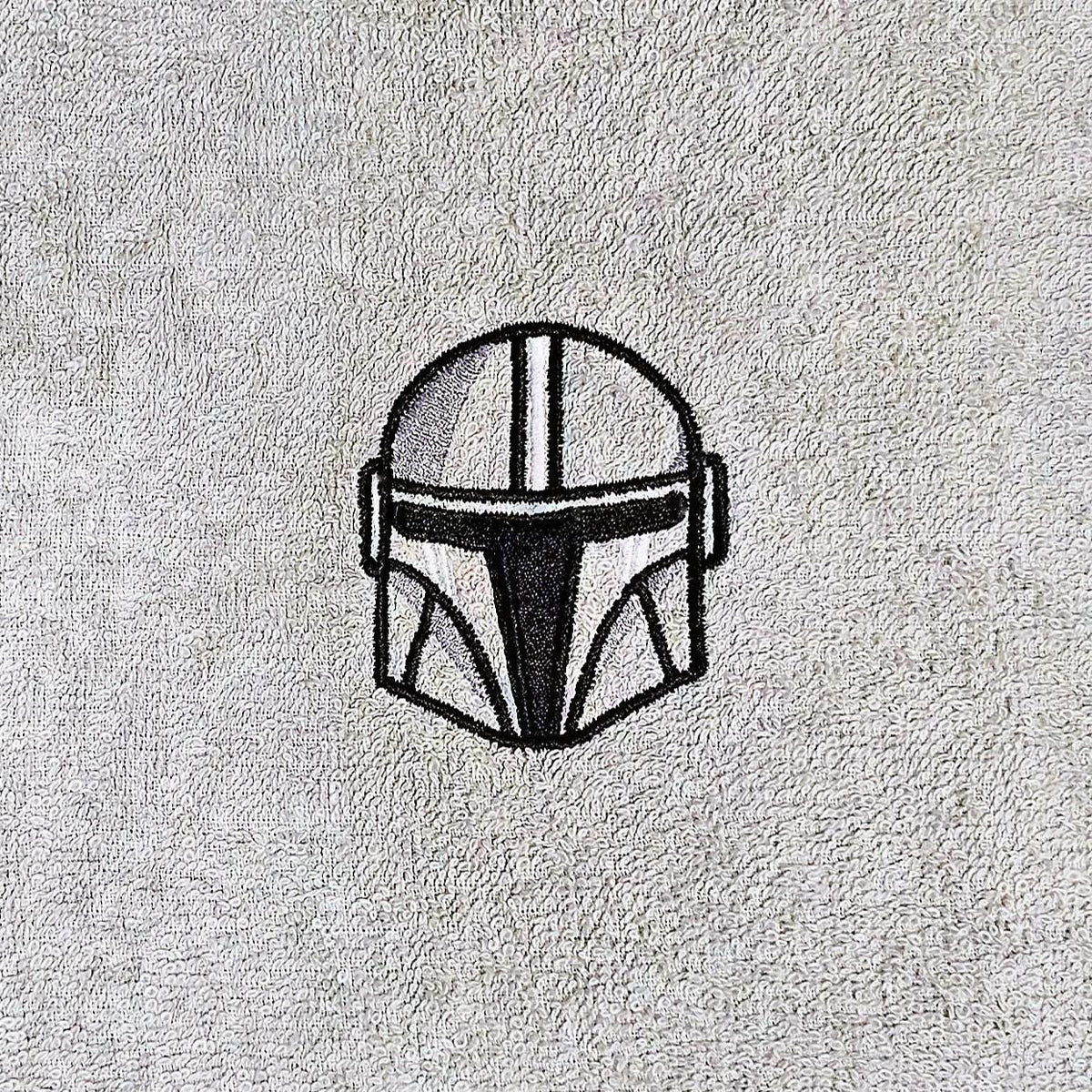 Handcrafted Star Wars Din Djarin Terrycloth Hand Towel: Geeky Kitchen Decor