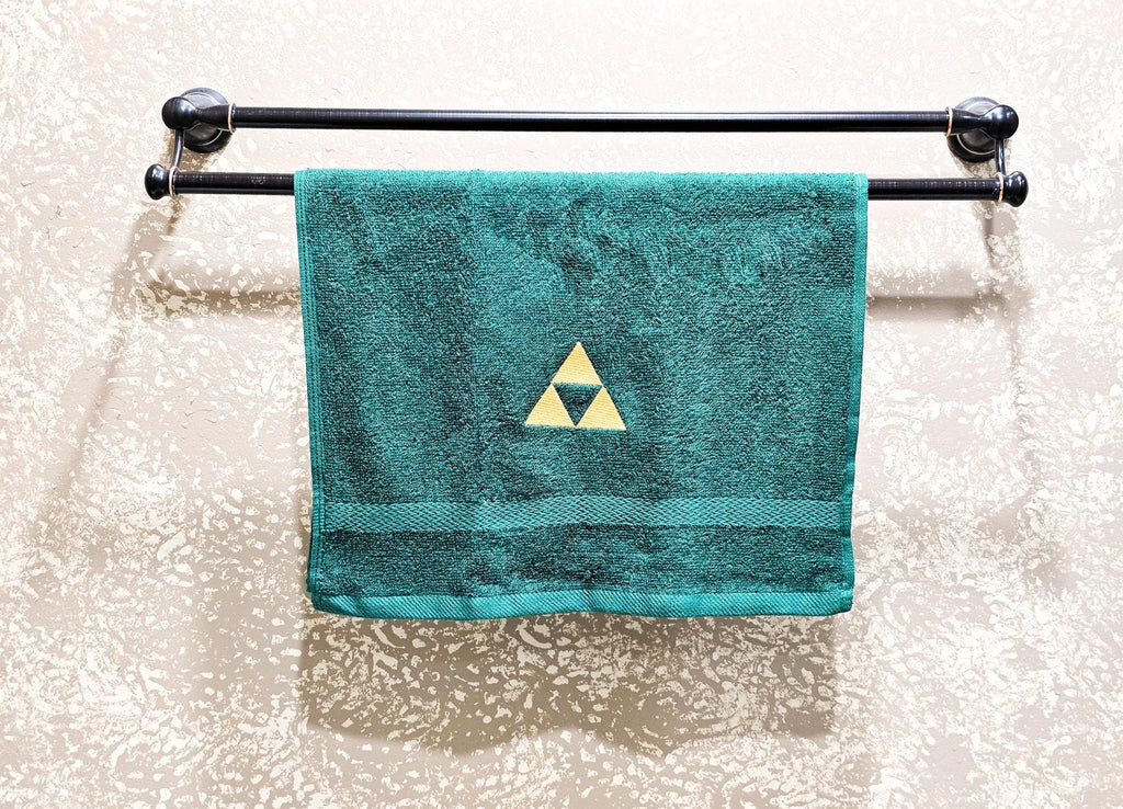 Handcrafted Zelda Tri-Force Terrycloth Hand Towel: Geeky Kitchen Decor
