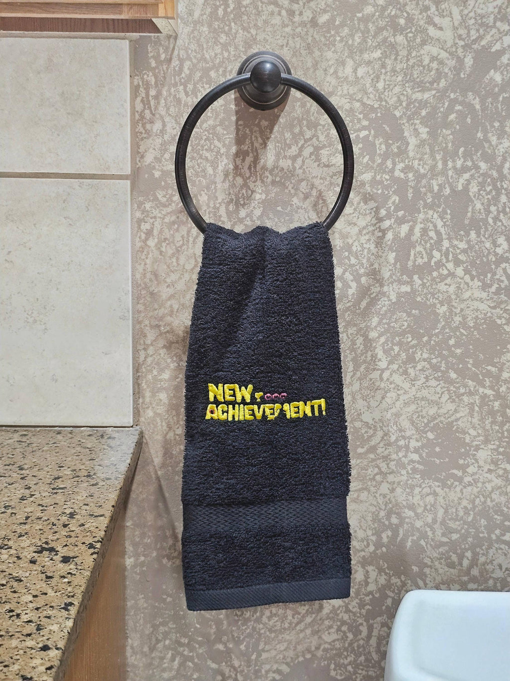 Handcrafted Dungeon Crawler Carl NEW ACHIEVEMENT Terrycloth Hand Towel: Geeky Kitchen Decor