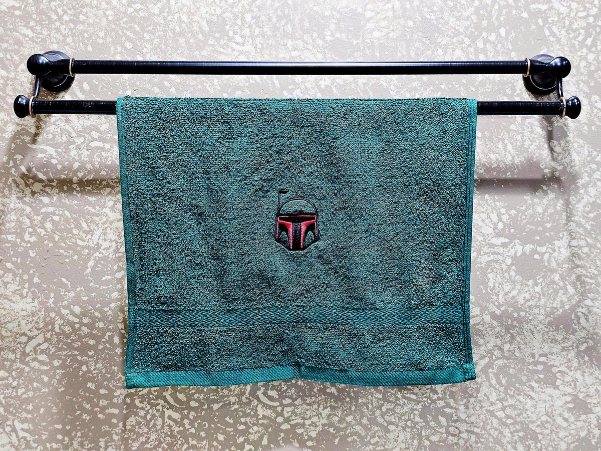 Handcrafted Star Wars Boba Fett Terrycloth Hand Towel: Geeky Kitchen Decor
