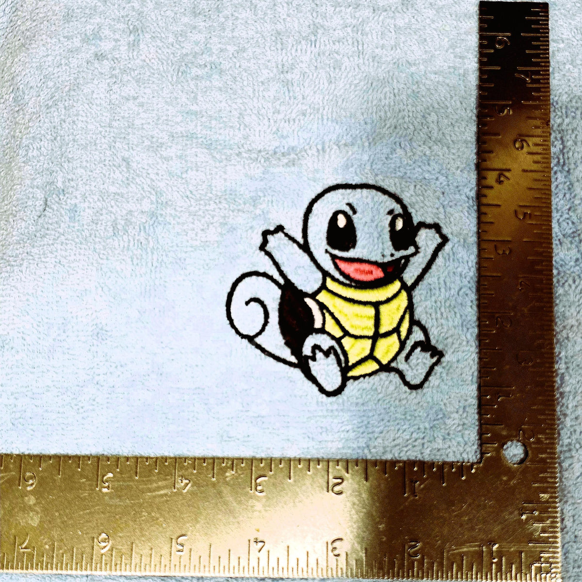 Handcrafted Pokemon Squirtle (Full body) Terrycloth Hand Towel: Geeky Kitchen Decor
