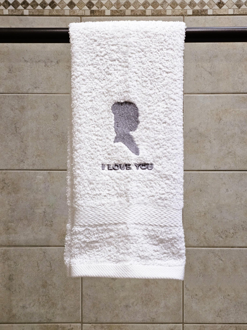 Handcrafted Star Wars Princess Leia I Love You Terrycloth Hand Towel: Geeky Kitchen Decor