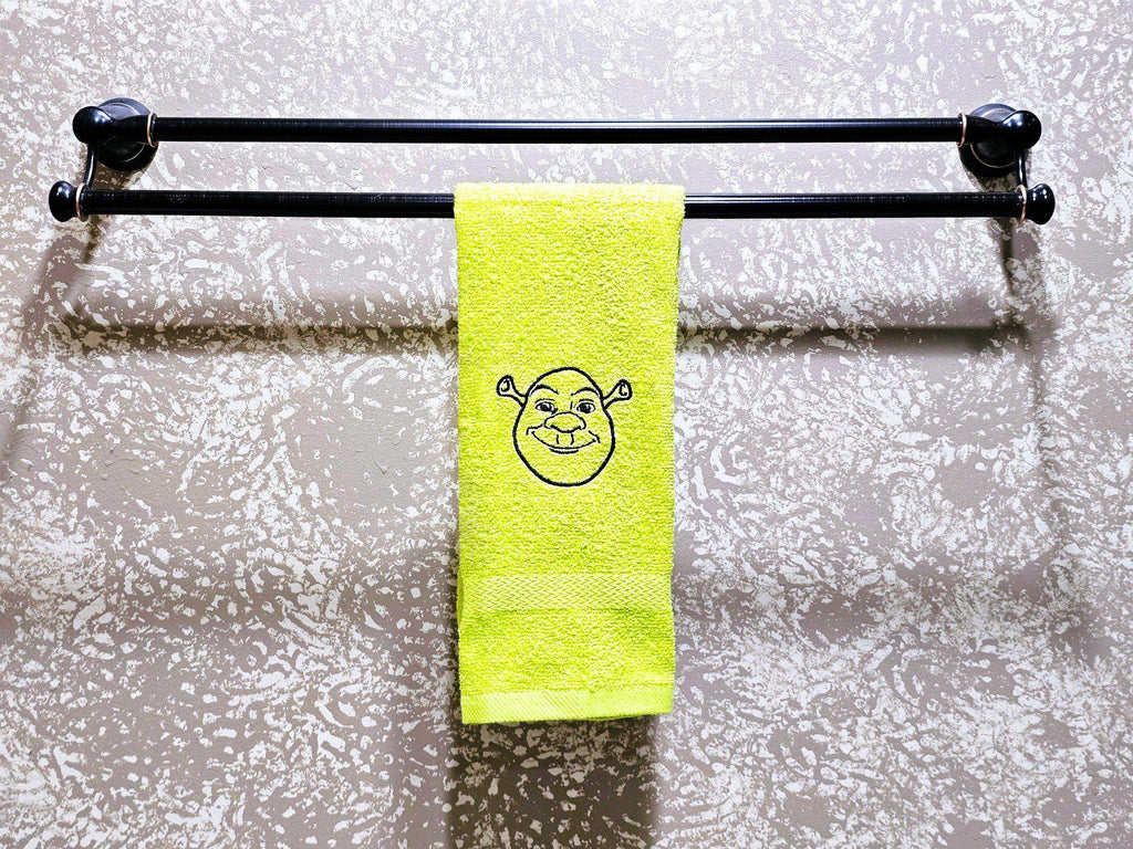 Handcrafted Shrek Terrycloth Hand Towel: Geeky Kitchen Decor