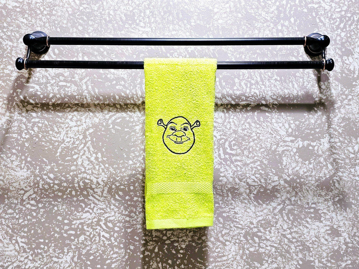 Handcrafted Shrek Terrycloth Hand Towel: Geeky Kitchen Decor