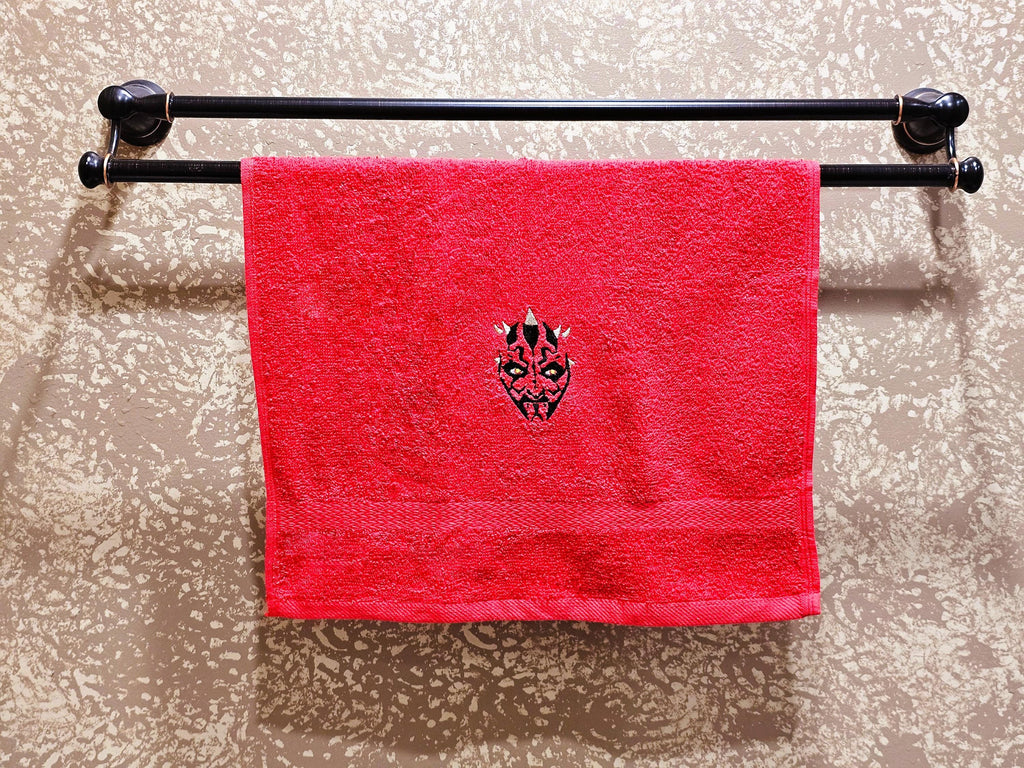 Handcrafted Star Wars Darth Maul Terrycloth Hand Towel: Geeky Kitchen Decor