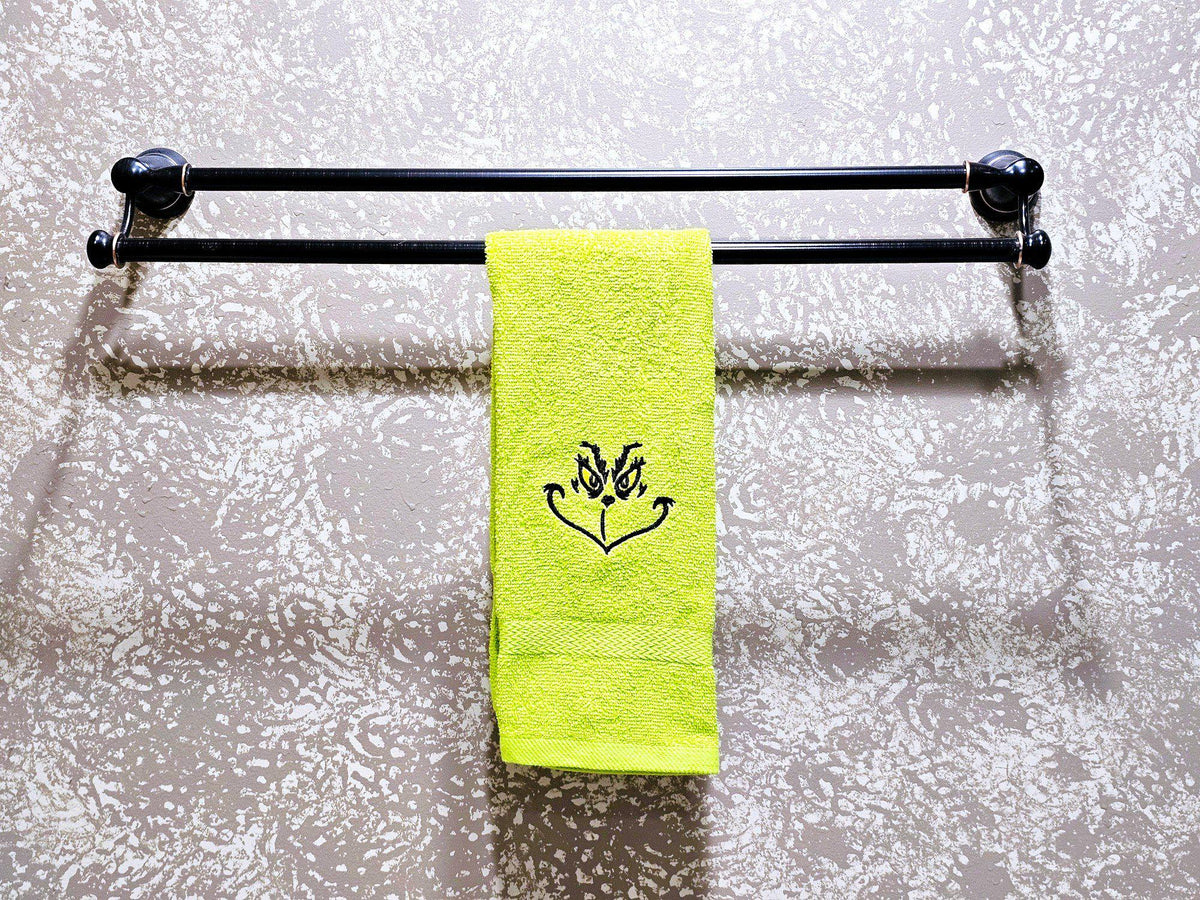 Handcrafted Dr. Suess The Grinch Terrycloth Hand Towel: Geeky Kitchen Decor