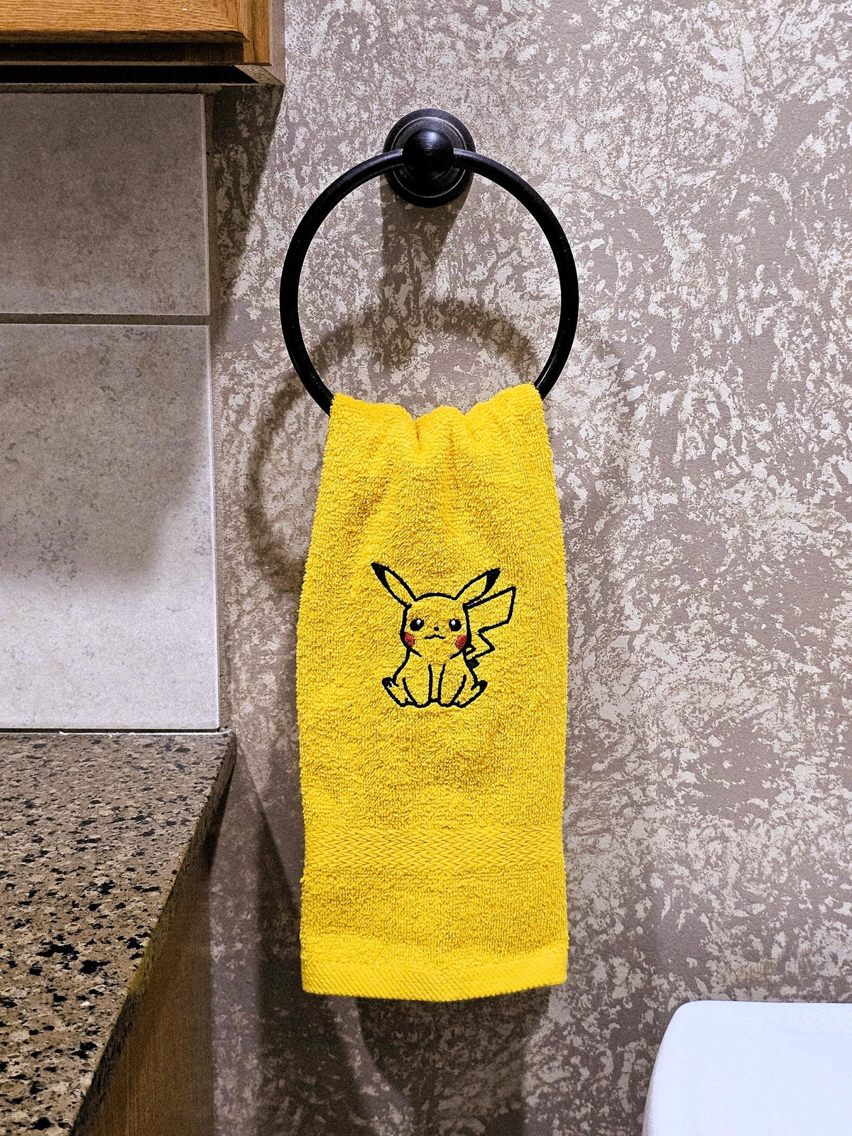Handcrafted Pokemon Pikachu (Full Body) Terrycloth Hand Towel: Geeky Kitchen Decor