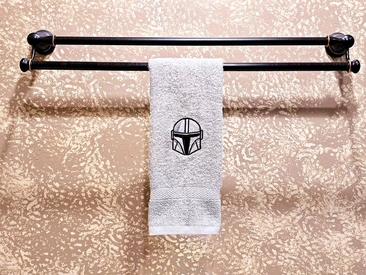 Handcrafted Star Wars Din Djarin Terrycloth Hand Towel: Geeky Kitchen Decor
