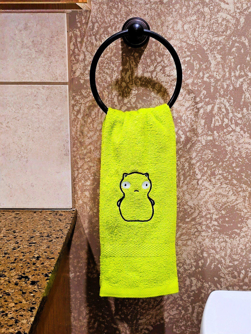 Handcrafted Bob's Burgers Kuchi Kopi Terrycloth Hand Towel: Geeky Kitchen Decor