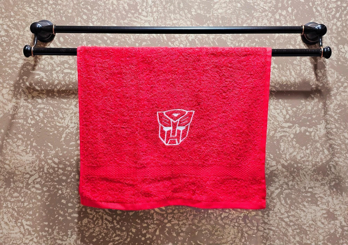 Handcrafted Transformers Autobot Terrycloth Hand Towel: Geeky Kitchen Decor