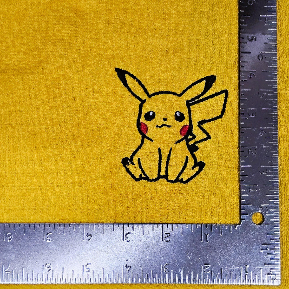 Handcrafted Pokemon Pikachu (Full Body) Terrycloth Hand Towel: Geeky Kitchen Decor