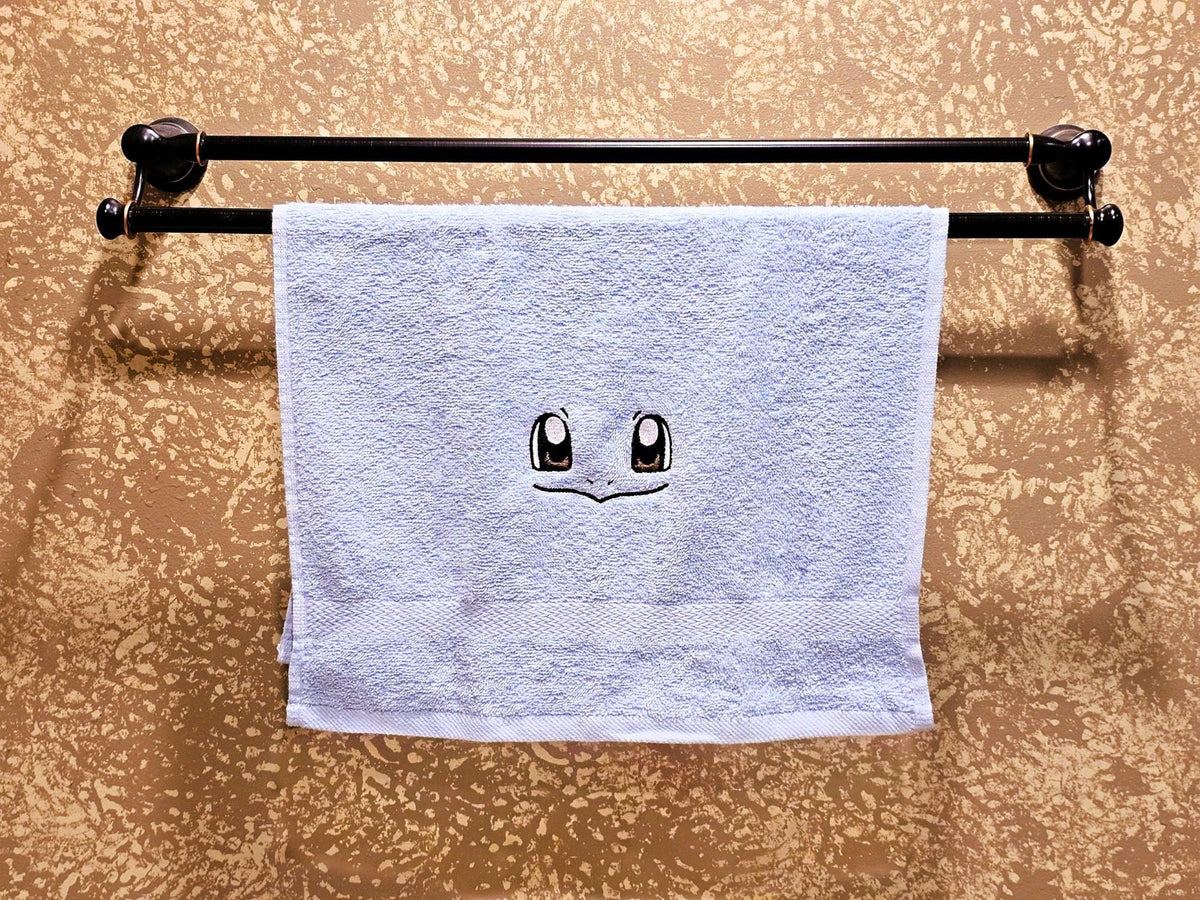 Handcrafted Pokemon Squirtle (Face) Terrycloth Hand Towel: Geeky Kitchen Decor