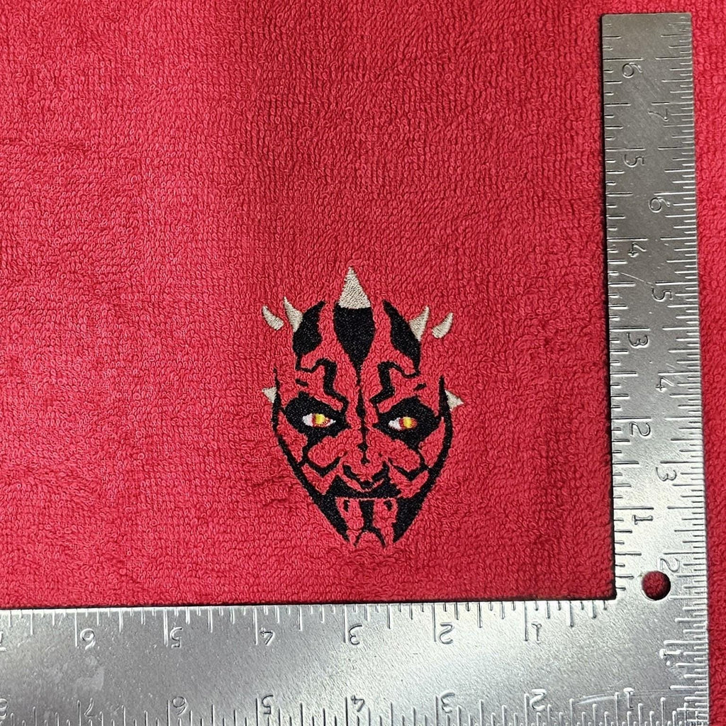 Handcrafted Star Wars Darth Maul Terrycloth Hand Towel: Geeky Kitchen Decor