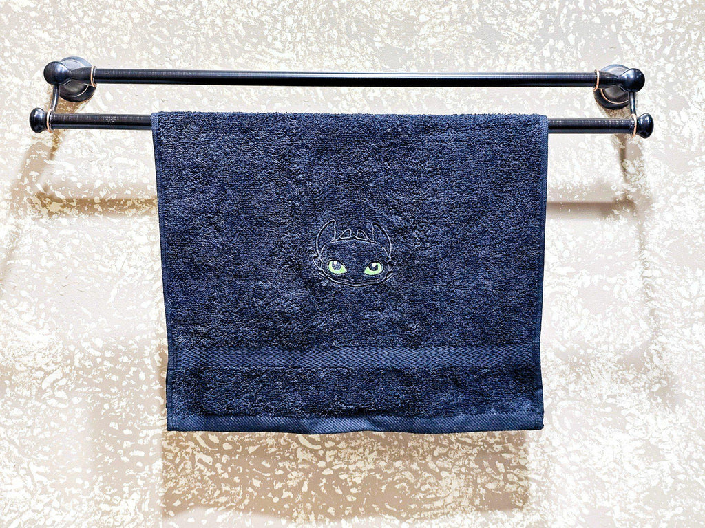 Handcrafted How to Train Your Dragon Toothless Terrycloth Hand Towel: Geeky Kitchen Decor