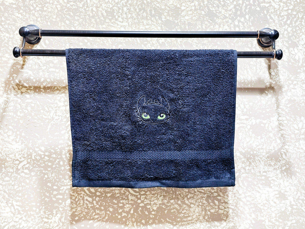 Handcrafted How to Train Your Dragon Toothless Terrycloth Hand Towel: Geeky Kitchen Decor
