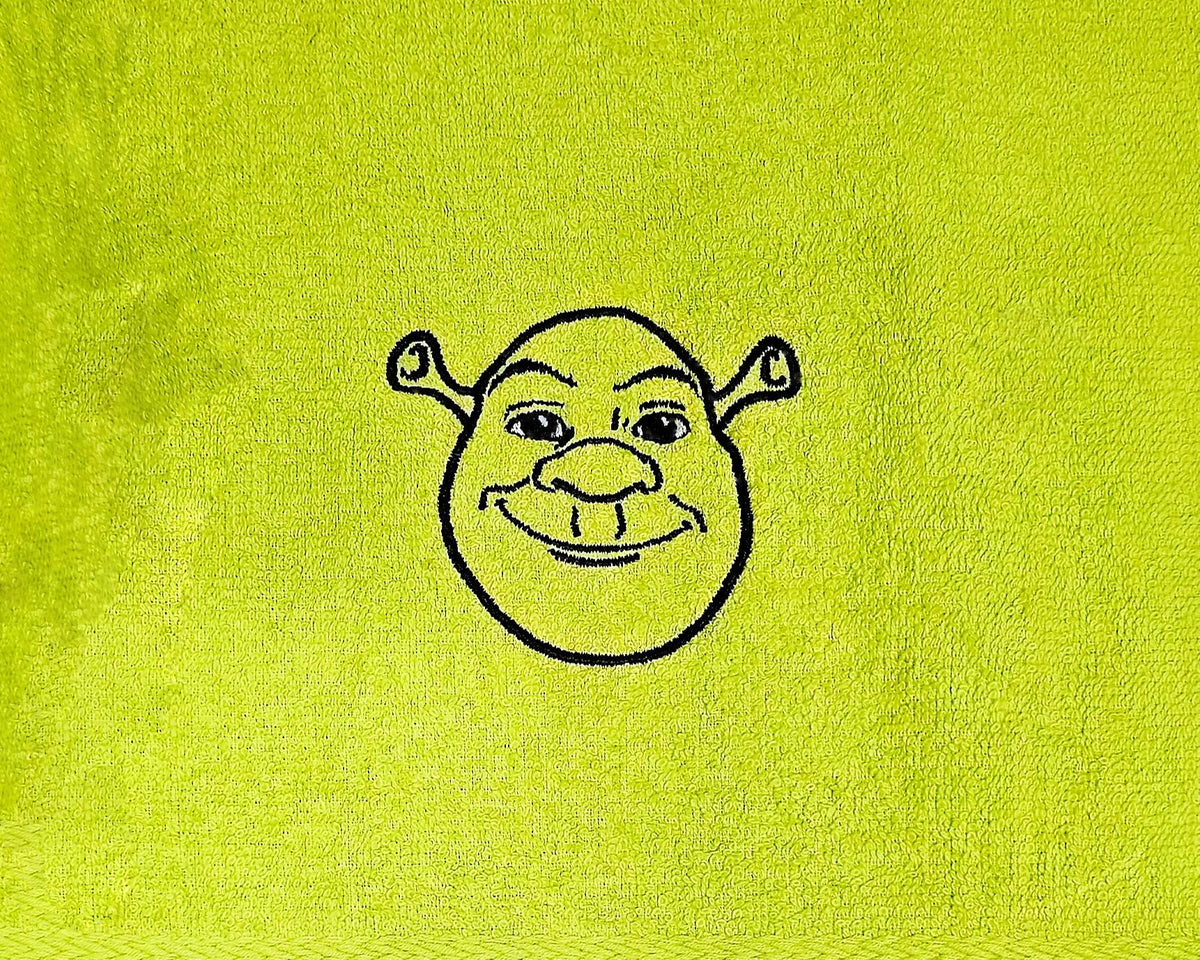 Handcrafted Shrek Terrycloth Hand Towel: Geeky Kitchen Decor