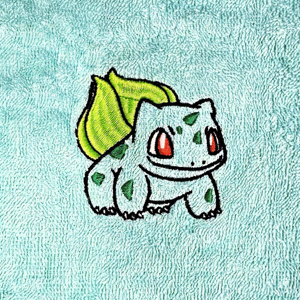 Handcrafted Pokemon Bulbasaur (Full body) Terrycloth Hand Towel: Geeky Kitchen Decor