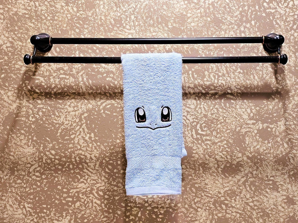 Handcrafted Pokemon Squirtle (Face) Terrycloth Hand Towel: Geeky Kitchen Decor