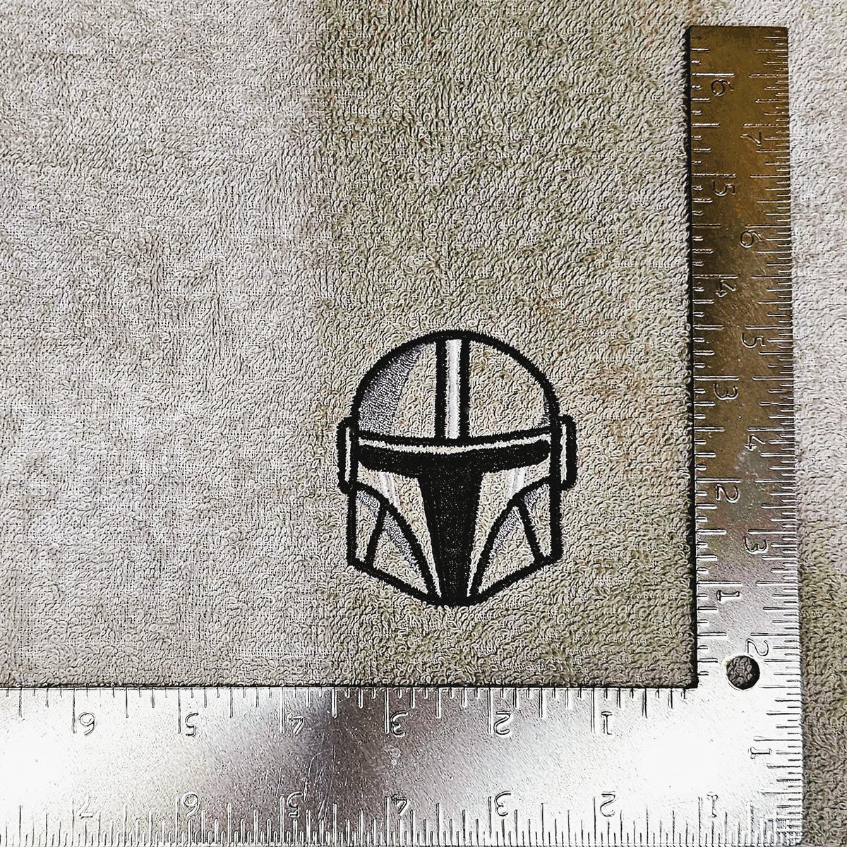 Handcrafted Star Wars Din Djarin Terrycloth Hand Towel: Geeky Kitchen Decor
