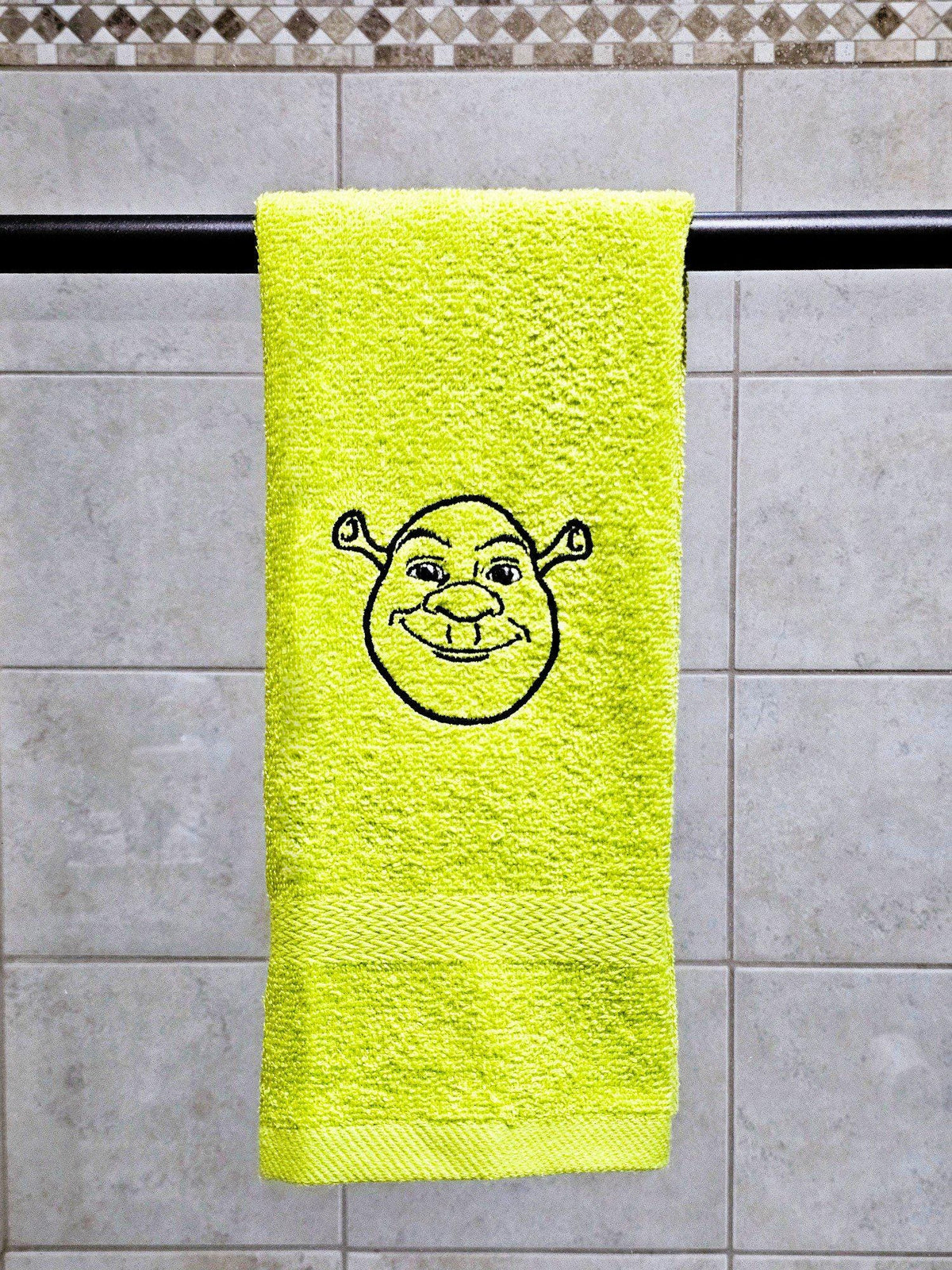 Handcrafted Shrek Terrycloth Hand Towel: Geeky Kitchen Decor