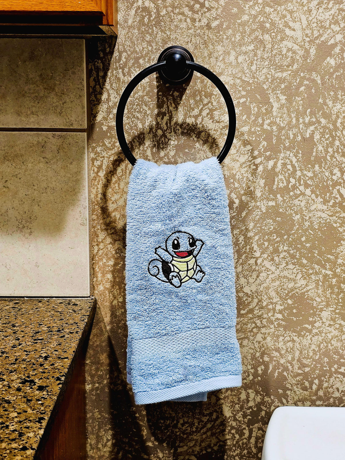 Handcrafted Pokemon Squirtle (Full body) Terrycloth Hand Towel: Geeky Kitchen Decor