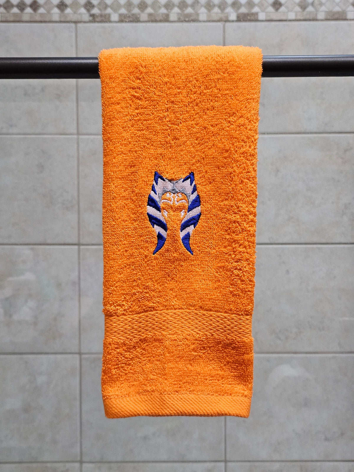 Handcrafted Star Wars Ahsoka Terrycloth Hand Towel: Geeky Kitchen Decor