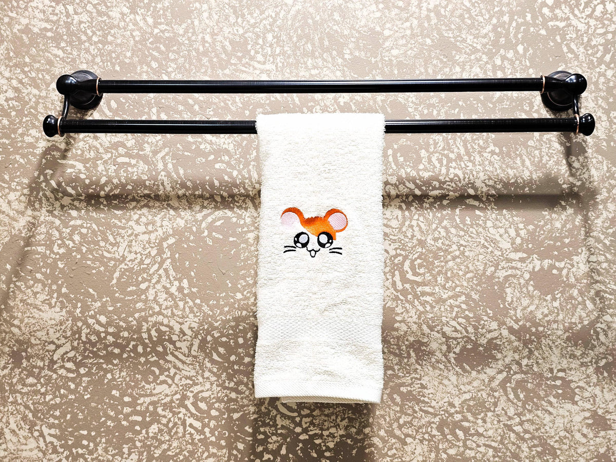 Handcrafted Hamtaro Terrycloth Hand Towel: Geeky Kitchen Decor