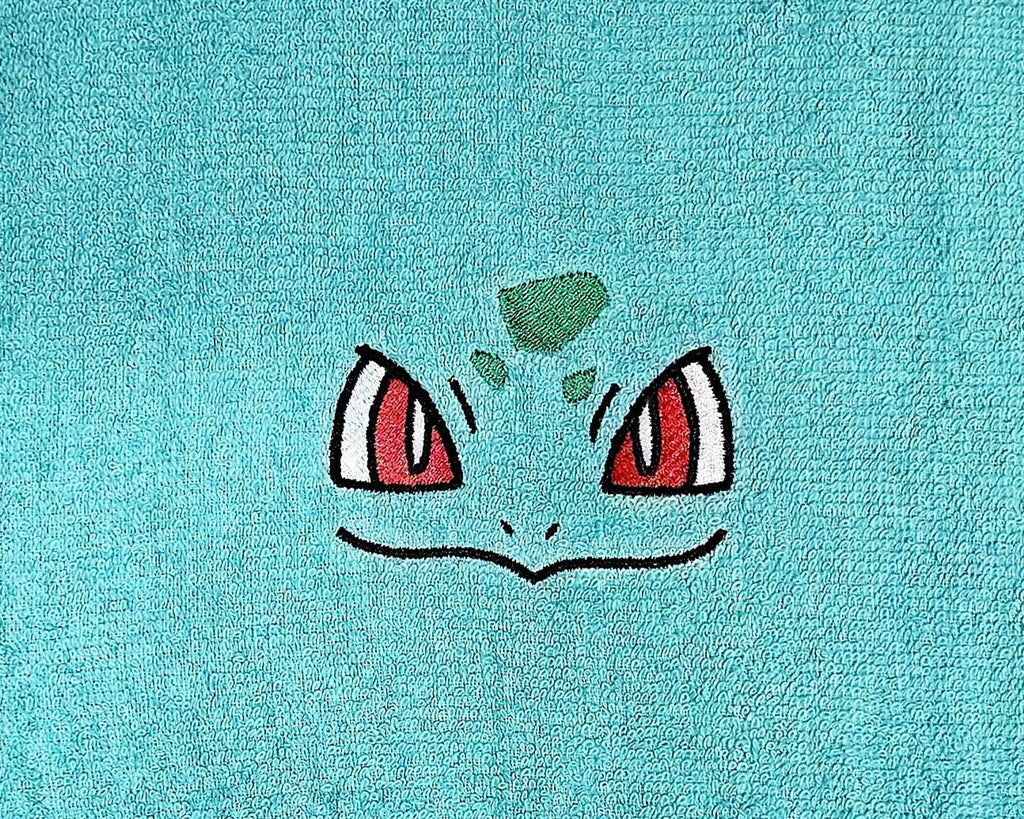 Handcrafted Pokemon Bulbasaur (Face) Terrycloth Hand Towel: Geeky Kitchen Decor