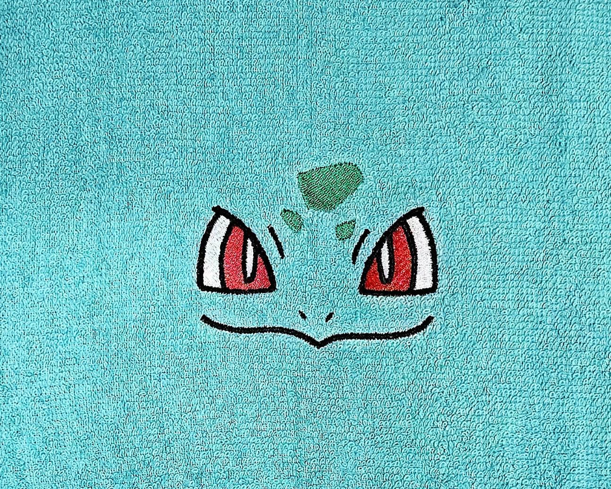Handcrafted Pokemon Bulbasaur (Face) Terrycloth Hand Towel: Geeky Kitchen Decor