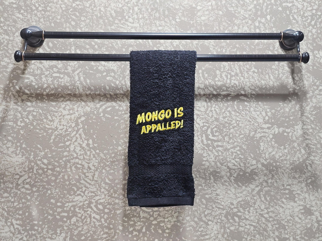 Handcrafted Dungeon Crawler Carl MONGO IS APPALLED Terrycloth Hand Towel: Geeky Kitchen Decor