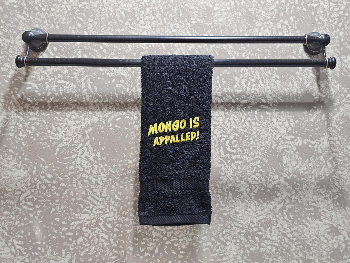 Handcrafted Dungeon Crawler Carl MONGO IS APPALLED Terrycloth Hand Towel: Geeky Kitchen Decor