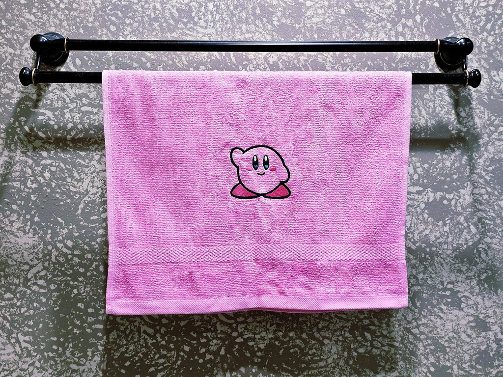 Handcrafted Super Smash Bros Kirby (Full body) Terrycloth Hand Towel: Geeky Kitchen Decor