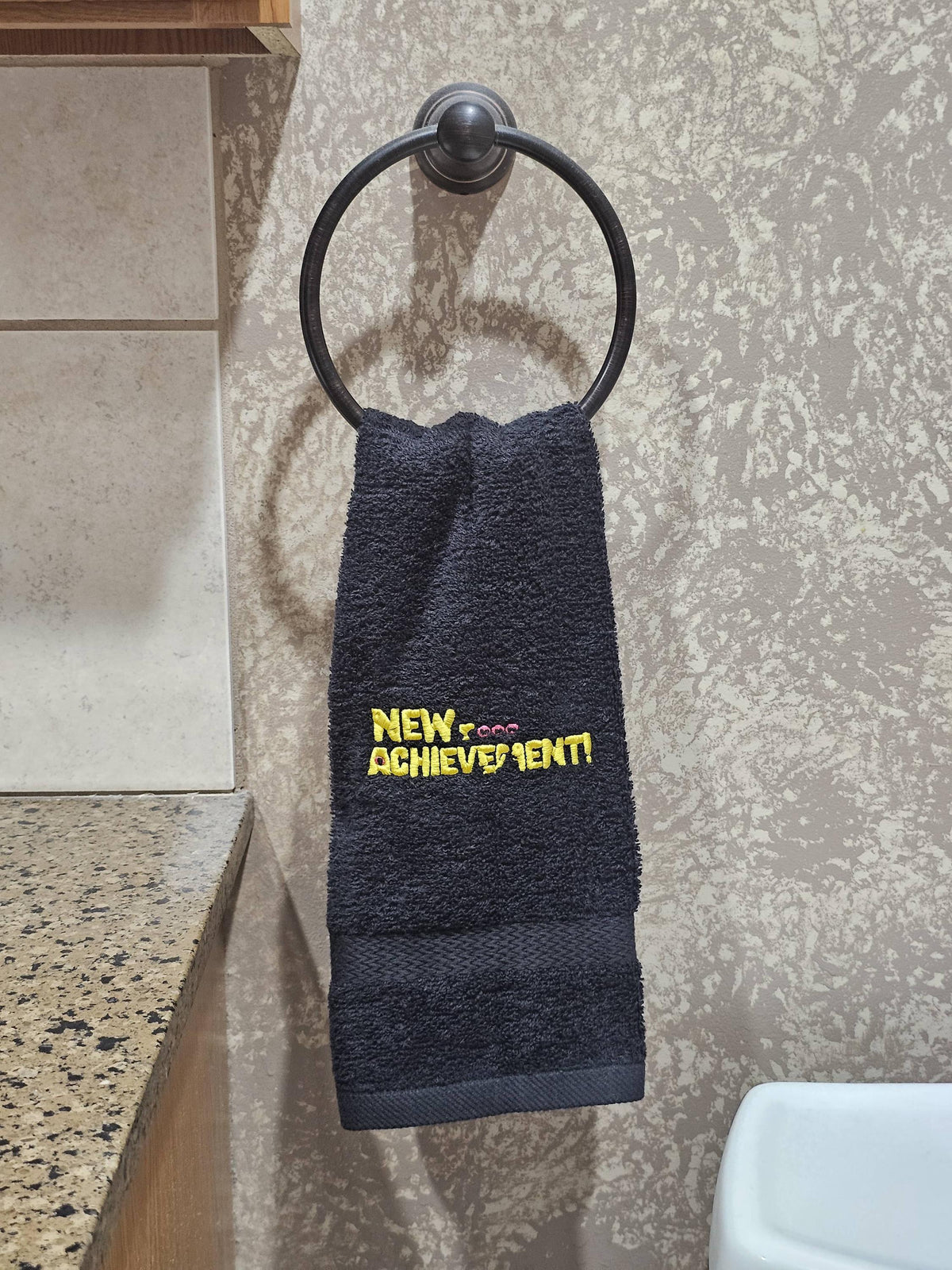 Handcrafted Dungeon Crawler Carl NEW ACHIEVEMENT Terrycloth Hand Towel: Geeky Kitchen Decor