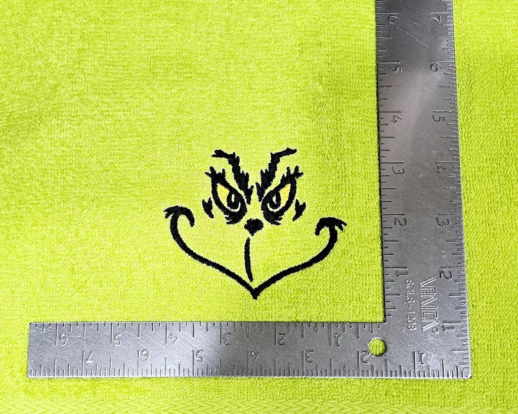 Handcrafted Dr. Suess The Grinch Terrycloth Hand Towel: Geeky Kitchen Decor
