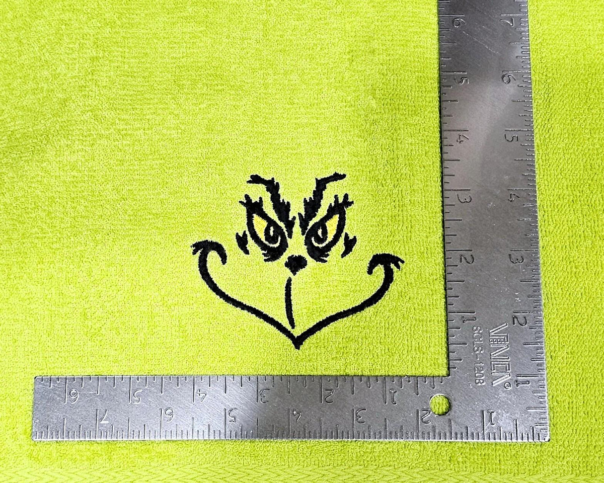 Handcrafted Dr. Suess The Grinch Terrycloth Hand Towel: Geeky Kitchen Decor