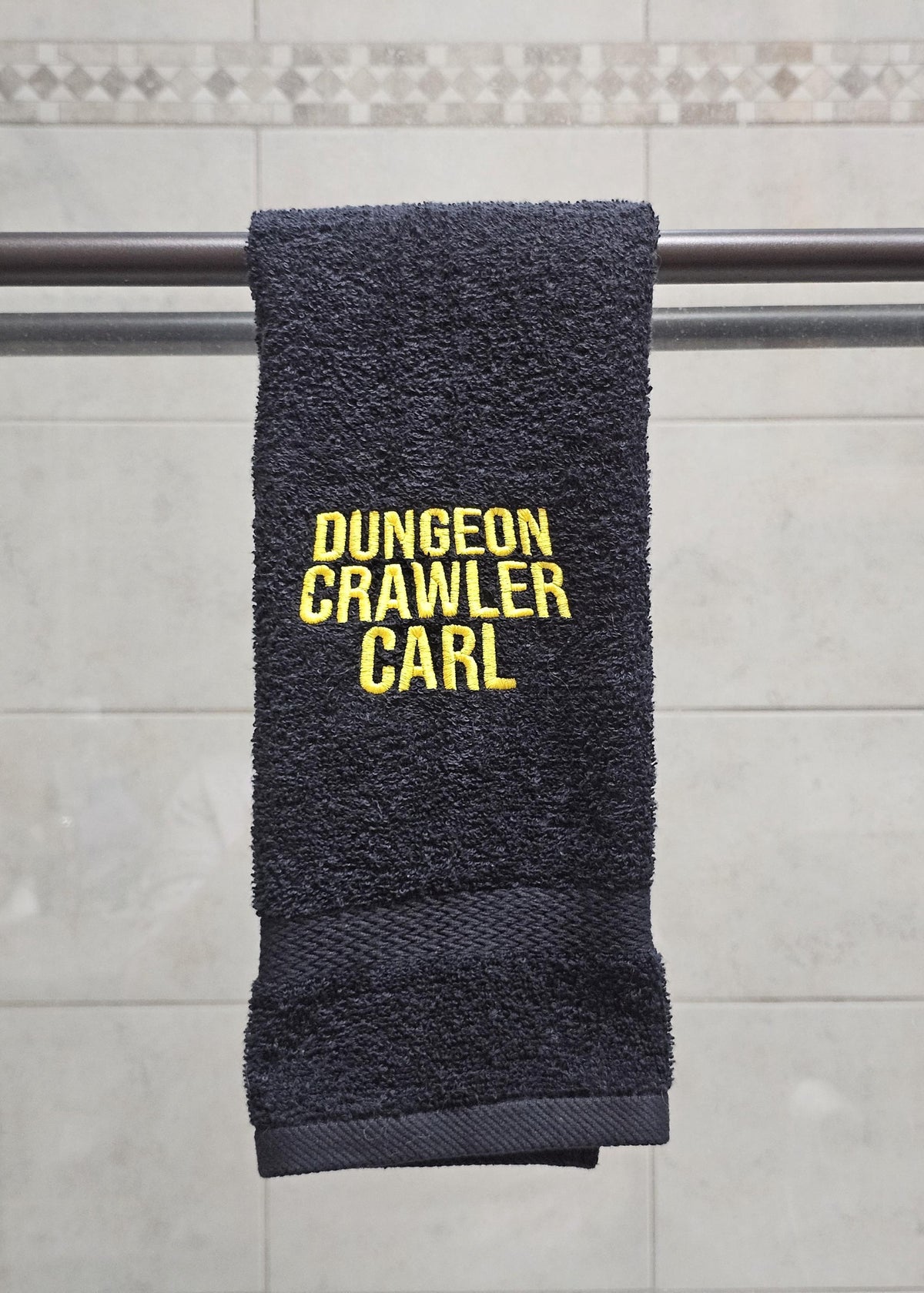 Handcrafted Dungeon Crawler Carl Terrycloth Hand Towel: Geeky Kitchen Decor