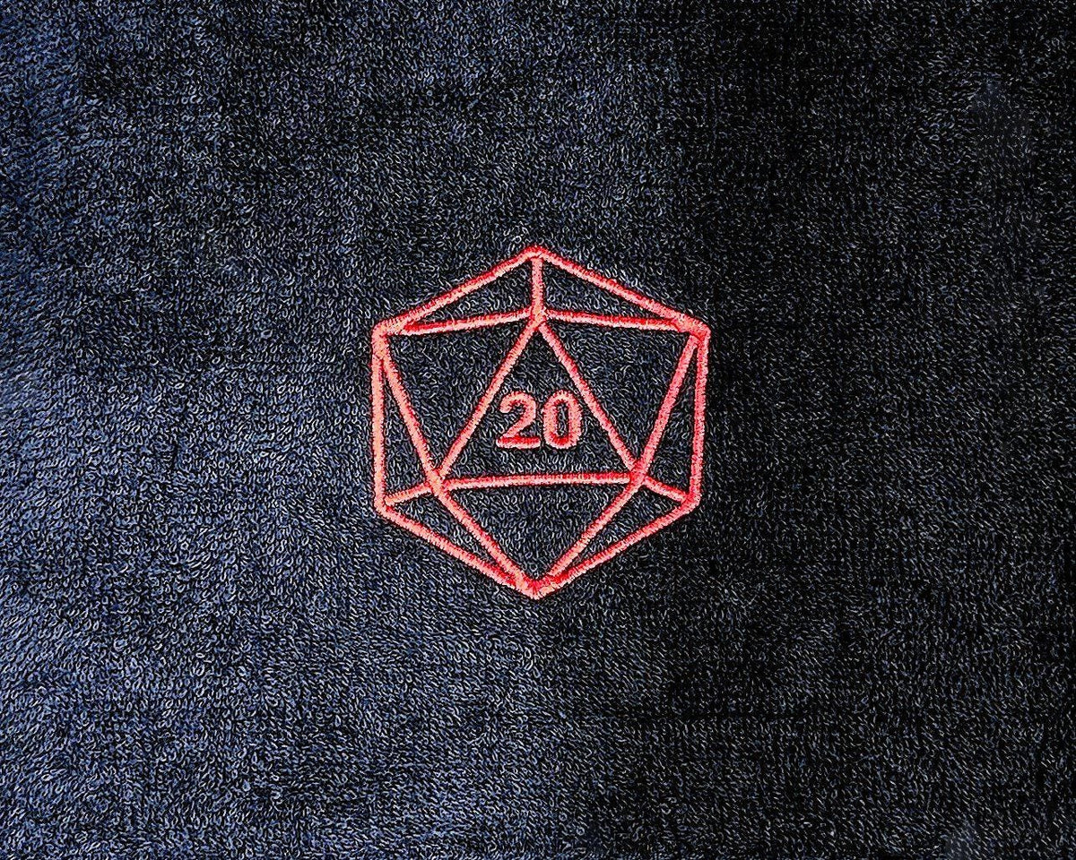 Handcrafted Dungeons & Dragons D20 Terrycloth Hand Towel: Geeky Kitchen Decor