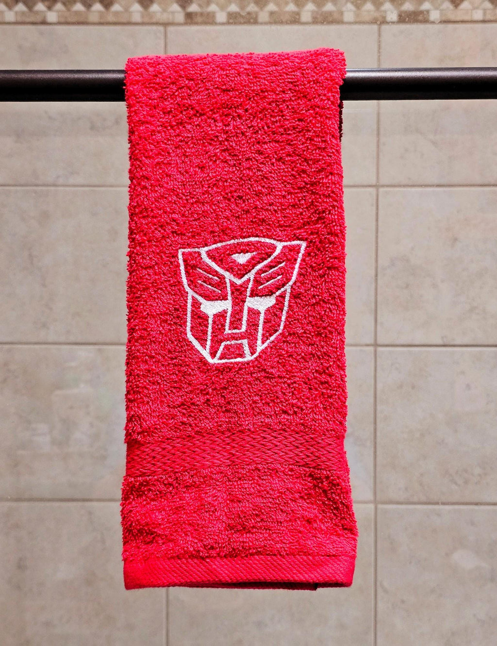 Handcrafted Transformers Autobot Terrycloth Hand Towel: Geeky Kitchen Decor