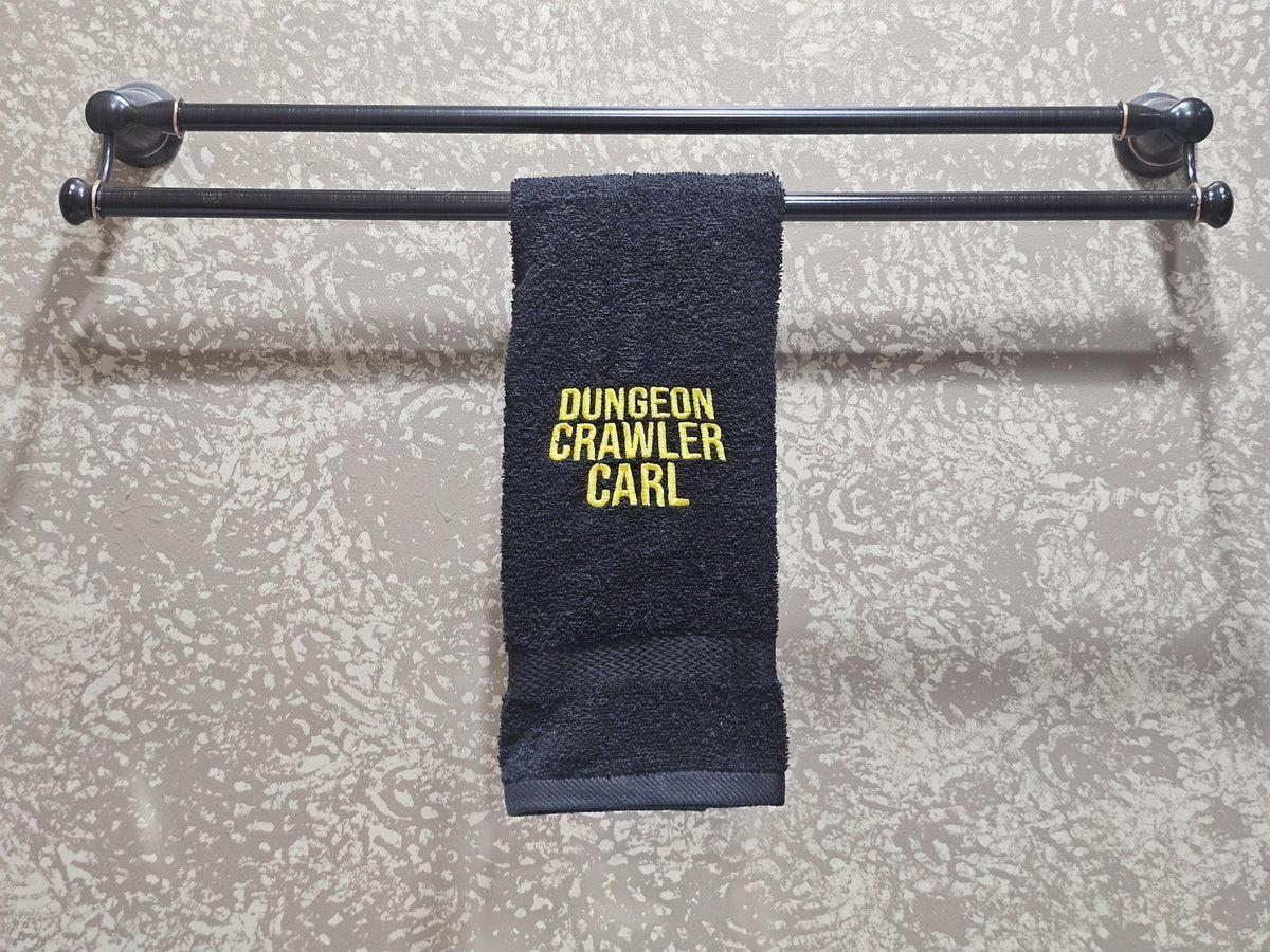Handcrafted Dungeon Crawler Carl Terrycloth Hand Towel: Geeky Kitchen Decor
